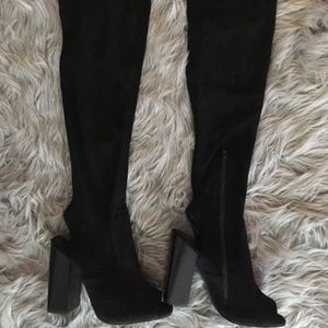 Black Suede Open toe&heal